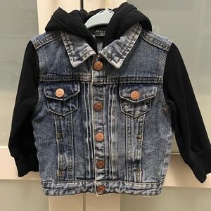 6-12 Little Bipsy Denim Jacket with Black Hood